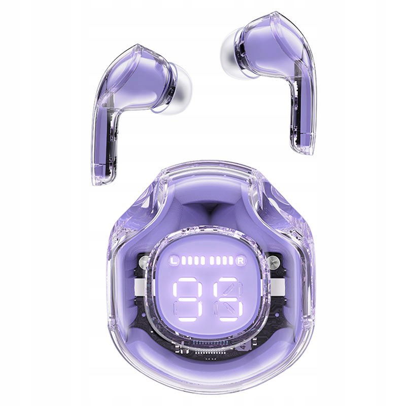 Bezdrôtové slúchadlá s puzdro T8 Bluetooth Tws fialové