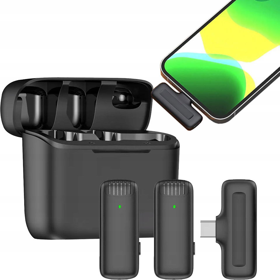 Bezdrôtový Kravatový Mikrofón Usb C Pre Android Ios Streaming Live Vlog