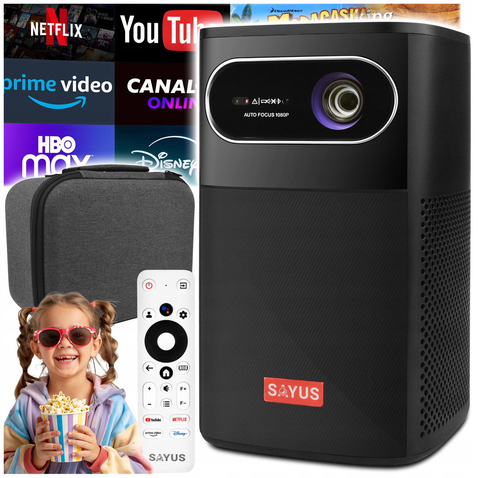 Bezdrôtový Projektor Dlp 4K Smart Android Google Tv Wifi Puzdro