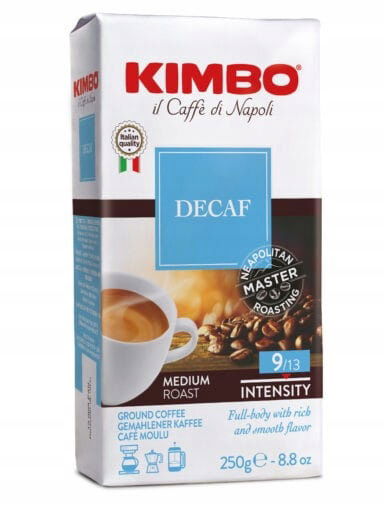 Bezkofeínová káva Espresso Decaffeinato 250 g Kimbo talianska bez kofeínu