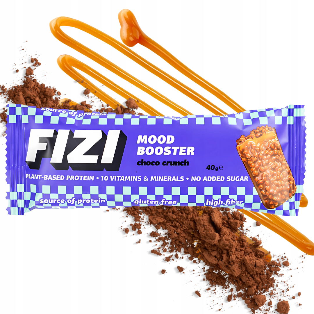 Bezlepková tyčinka v čokoládovej poleve Choco Crunch 40 g Fizi Vegánska