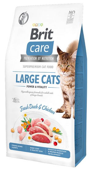 Bezobilné krmivo pre dospelé mačky veľkých plemien Brit Care Omega 3/6 2 kg