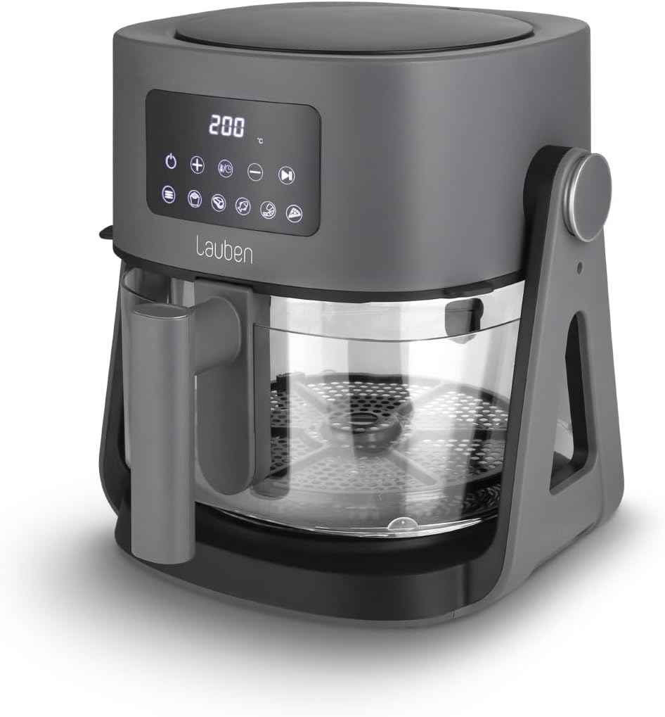 Beztuková fritéza 2v1 Airfryer Glasový Gril Kôš 4,2L 6 Program