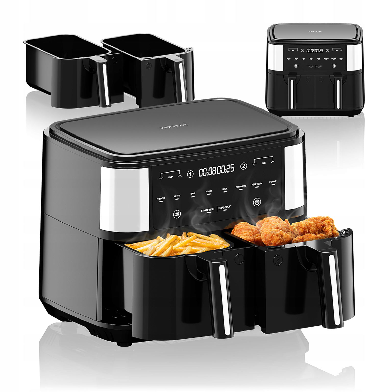 Beztuková Fritéza 9 L 2200 W Vertenz Taste 90 Dva Koše Led Panel
