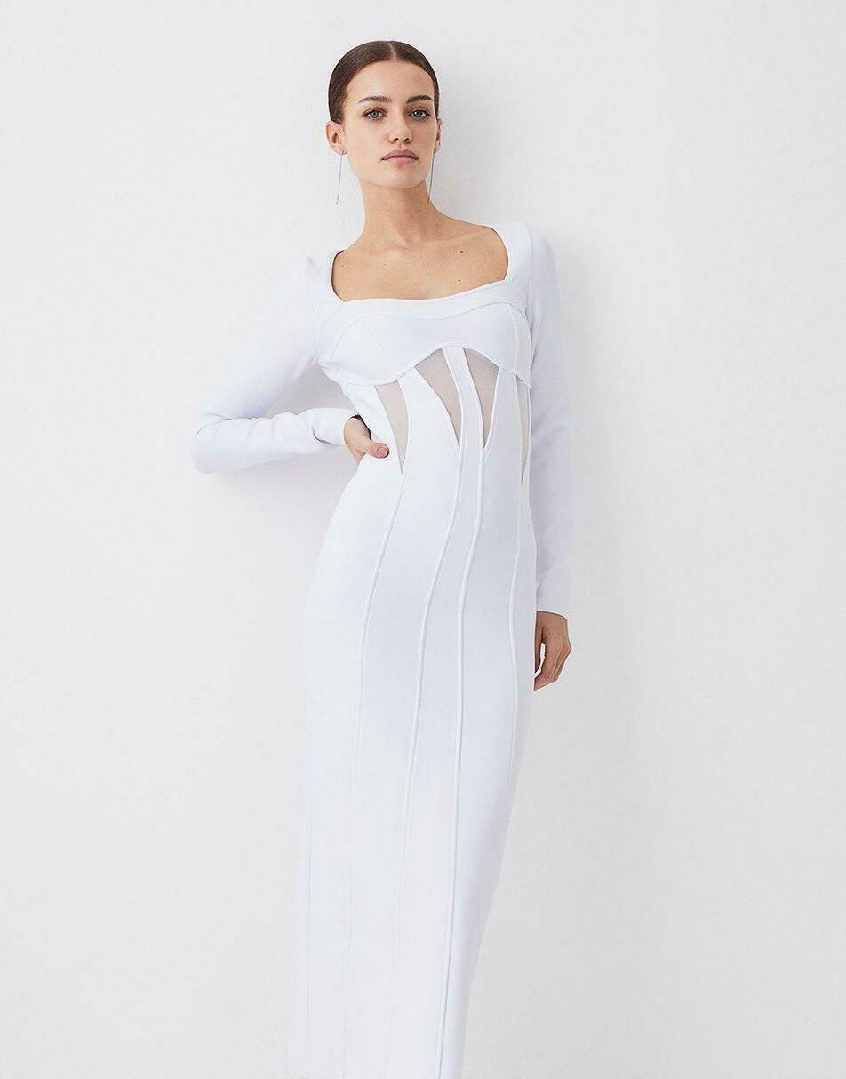 Biela Maxi Sukňa S Sieťkou Karen Millen M