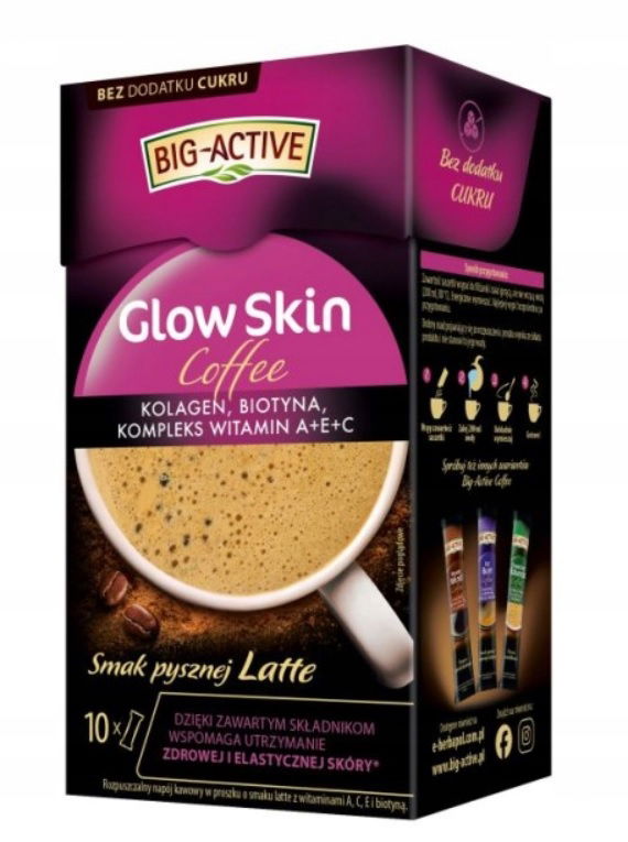 Big-active Glow Skin s kolagénom, biotínom a vitamínmi A+e+c, 10 vrecúšok