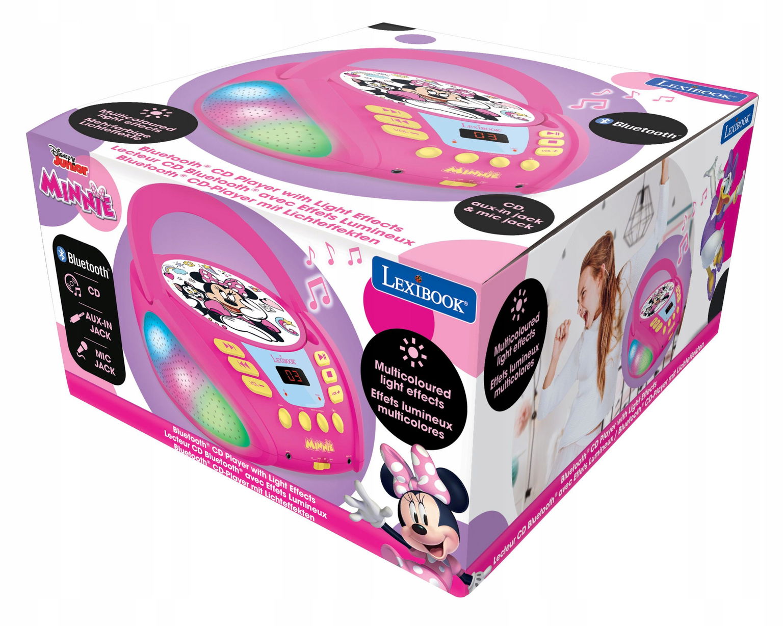 Bluetooth CD prehrávač Minnie Mouse so svetelnými efektmi RCD109MN