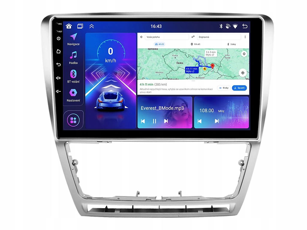 Bmode 2DIN autorádio BEX02 Android, Škoda Octavia II