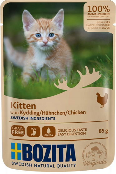 Bozita krmivo pre mačiatka, vrecko, omáčka Kuracie Mäso 85 g