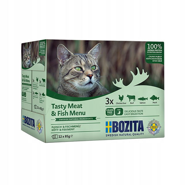 Bozita – Mäsové A Rybie Kúsky V Želé, vrecúška 12x85g