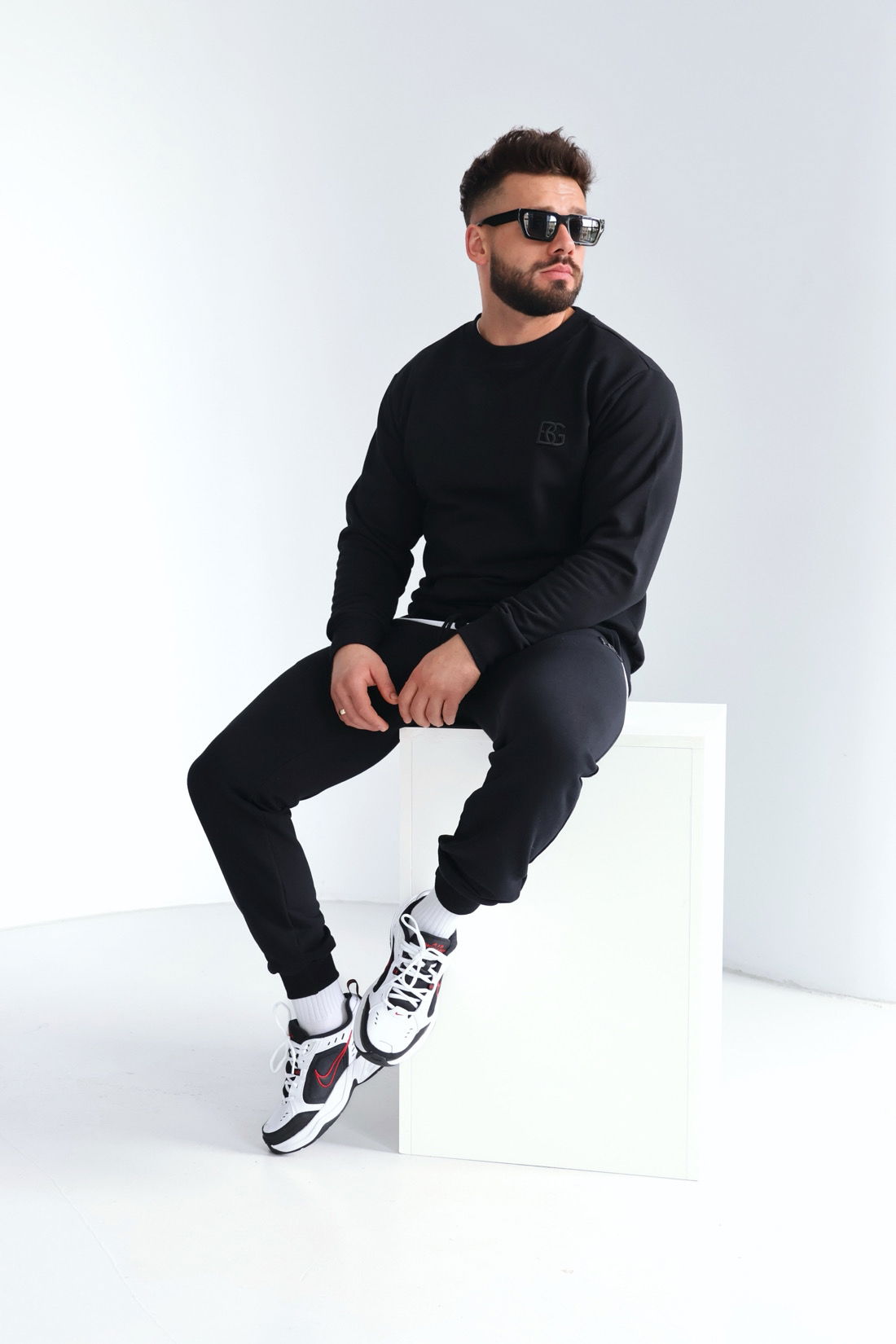 Brandenburg Couture Pánsky Dres Bg Basic Čierny teplákový komplet veľkosť L