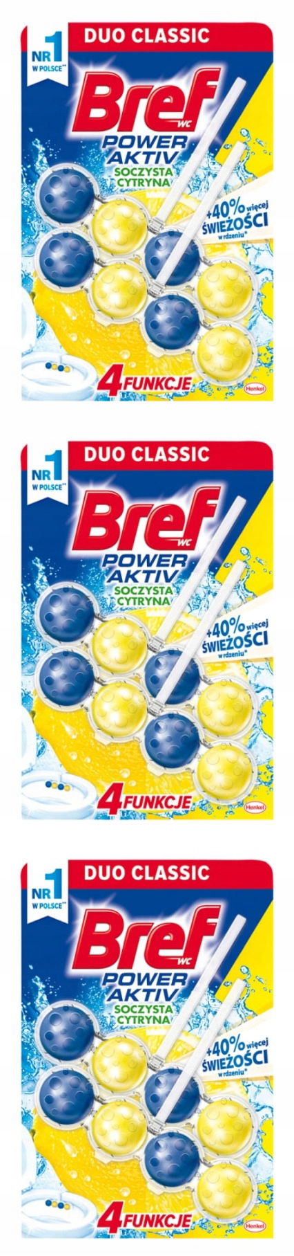 Bref Power Aktiv Lemon Duo Wc Kocka Citrón 3ks