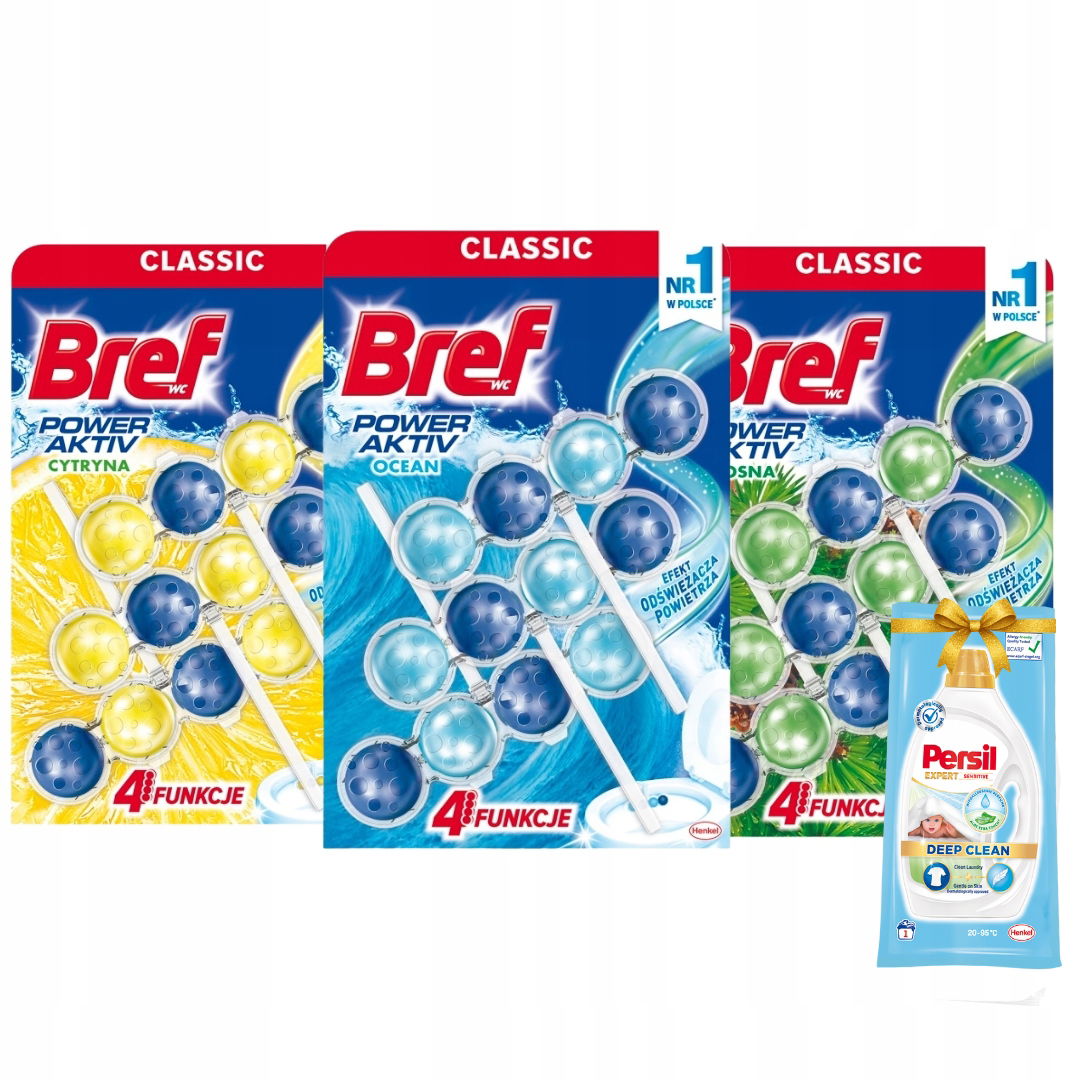 Bref Power Prívesok na Wc Pine Lemon Ocean Mix 3x50g x3 Darček