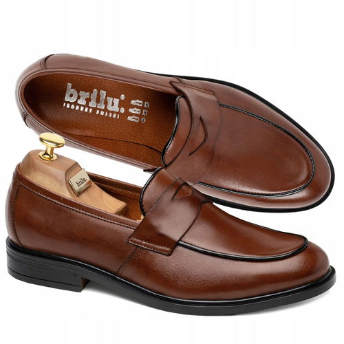 Brilu Poľské Pánske Elegantné Kožené Mokasíny Dallas Hnedé 40
