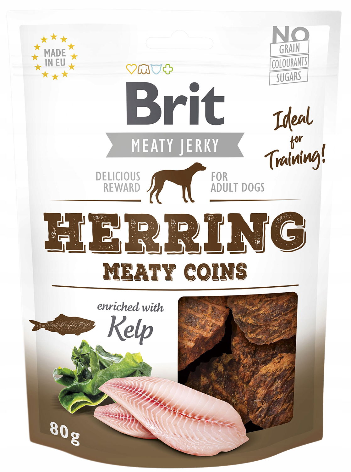 Brit Meaty Jerky Pochúťka pre psa 80 g Meaty Coins Sleď Kurča