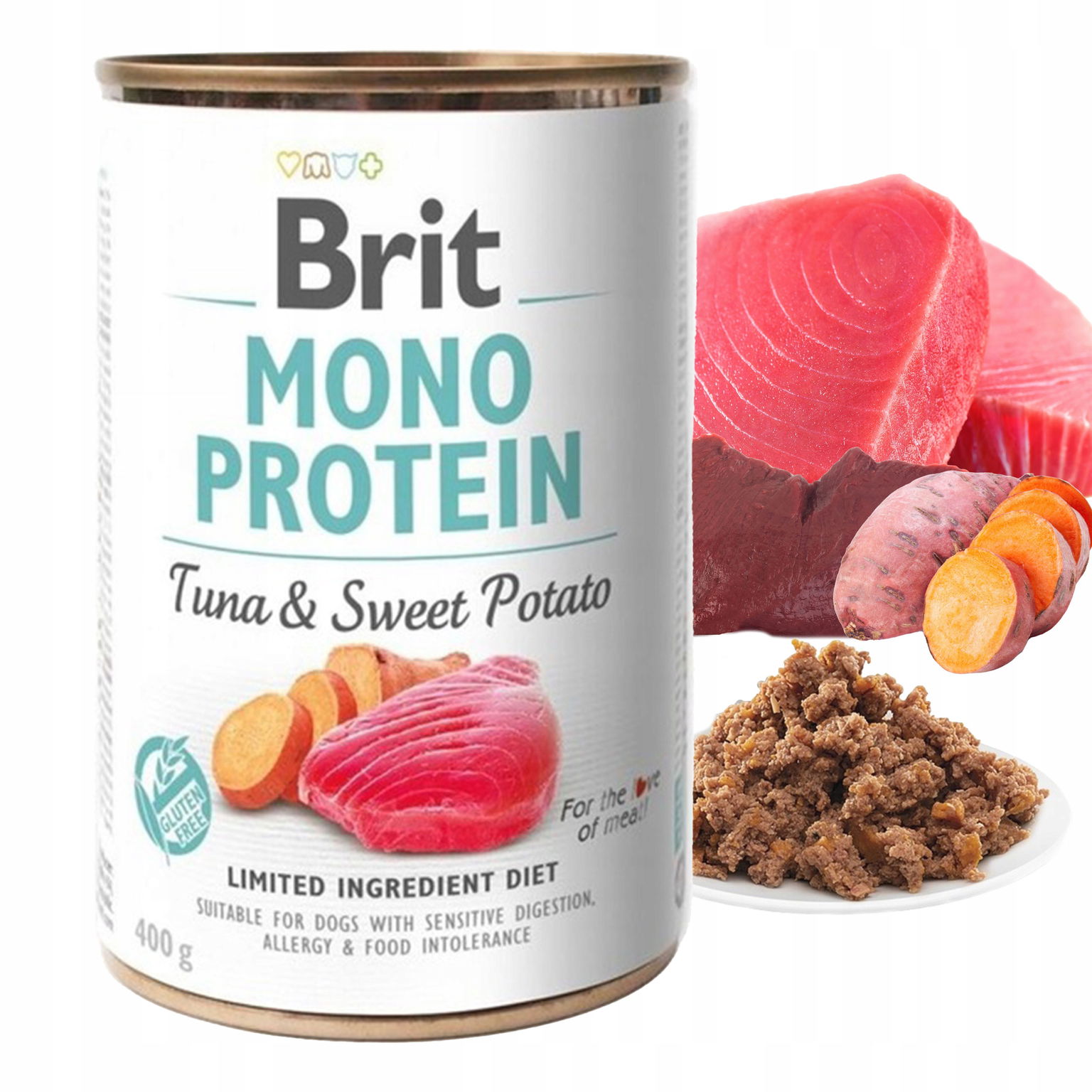 Brit Mono Mokré krmivo pre psa Tuniak Batat 400 g bez obilnín a monoproteínov