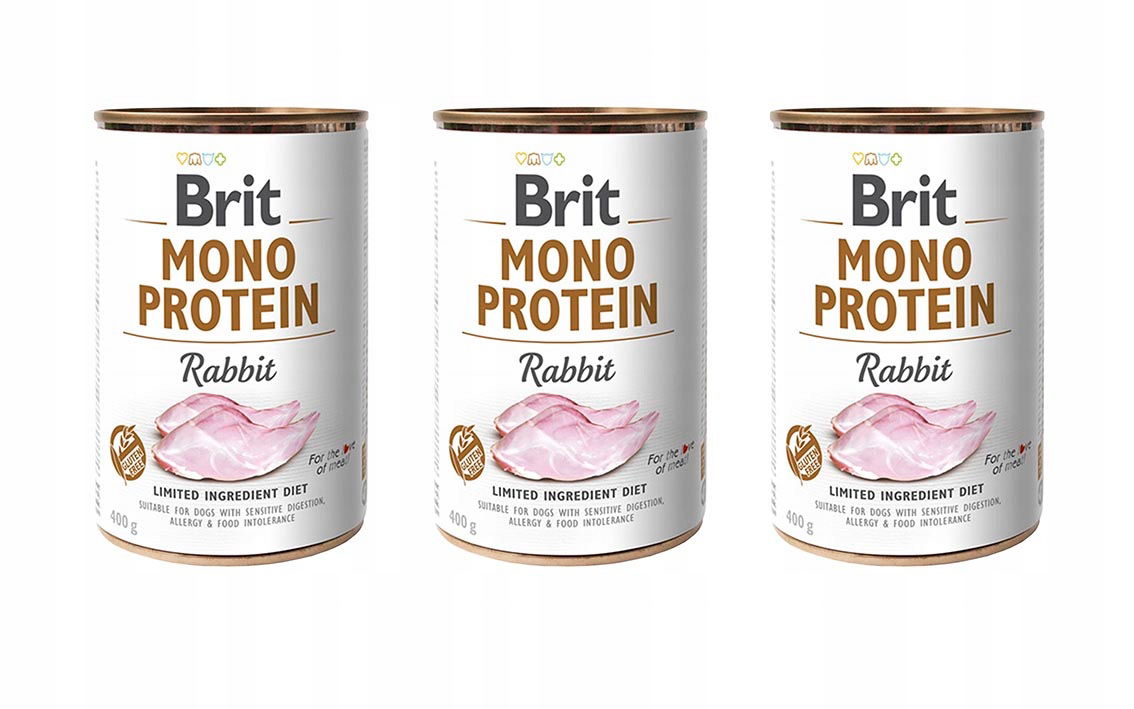 Brit Mono Protein RABBITmokré krmivo pre psa 400 g Bezlepkové