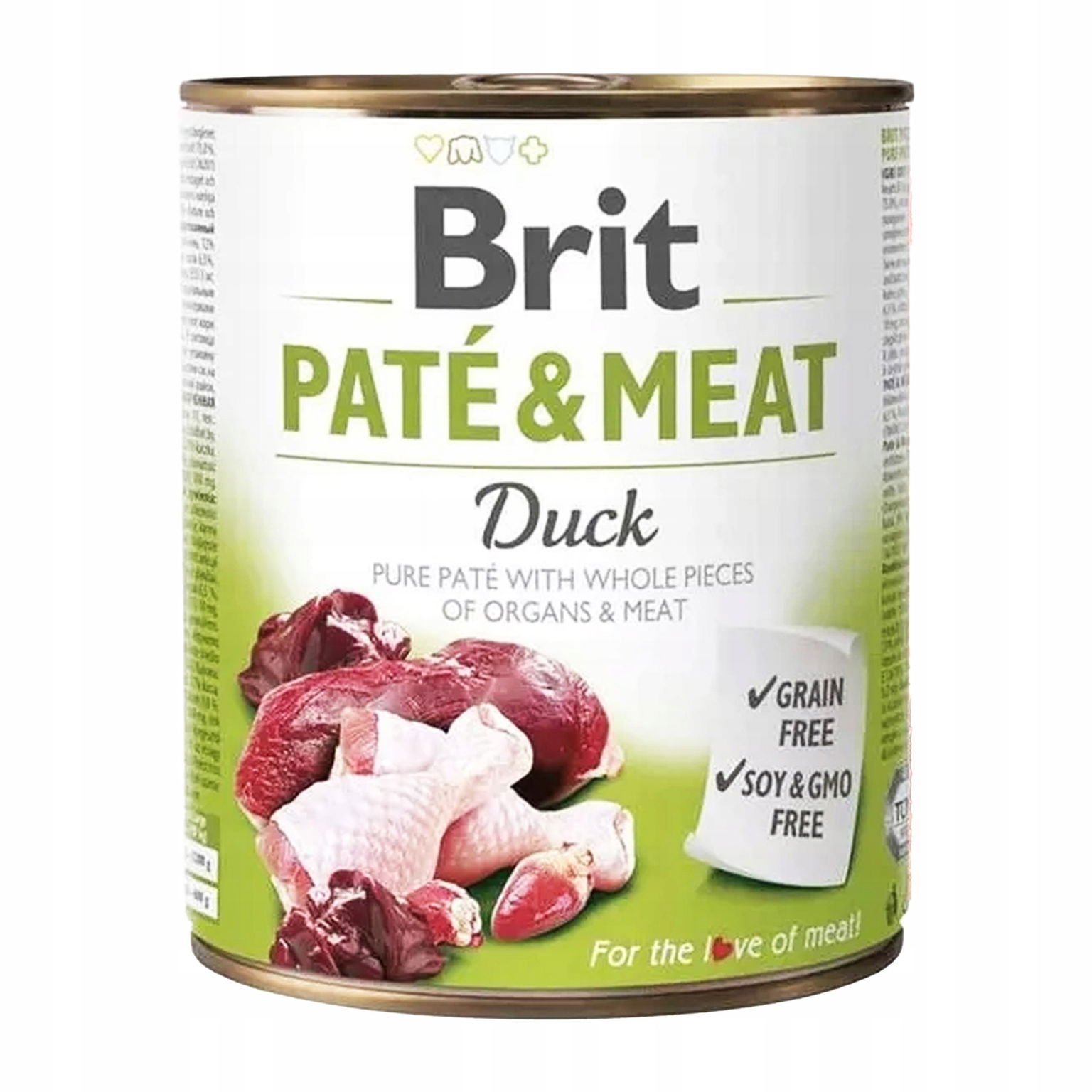 Brit Pate & Meat Mokré krmivo pre psa Kačica 800 g bez obilnín, zdravé