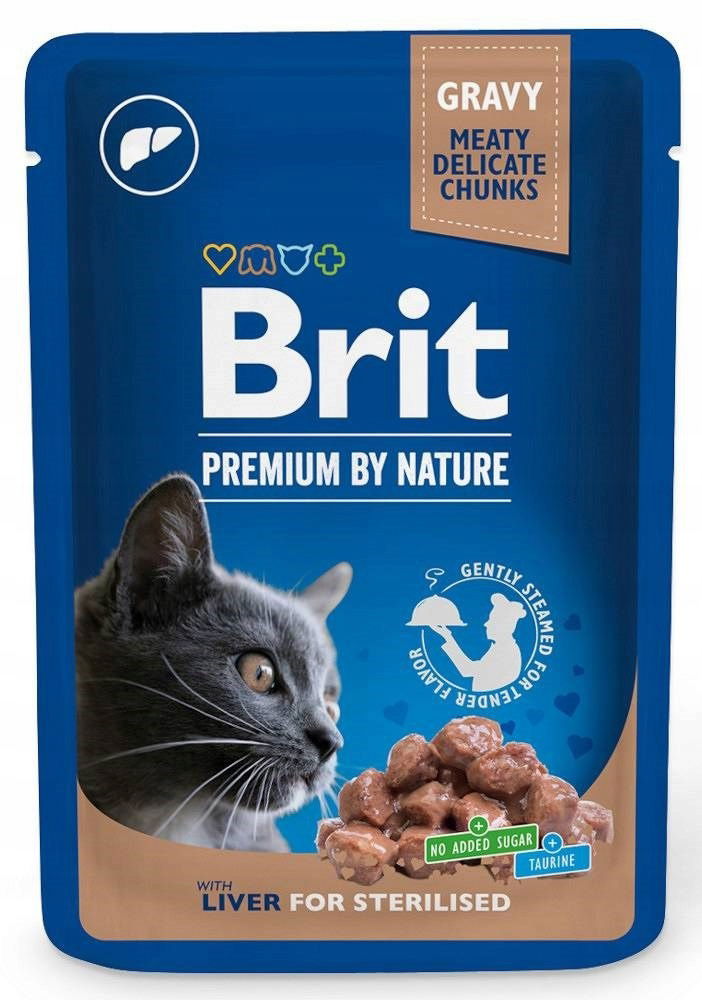 Brit Premium Cat Liver Sterilised vlhké krmivo pre mačky 100 g