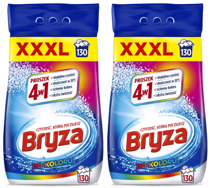 Bryza Prášok na pranie farby 4v1 2 x 8,45 kg 260 praní XXXL