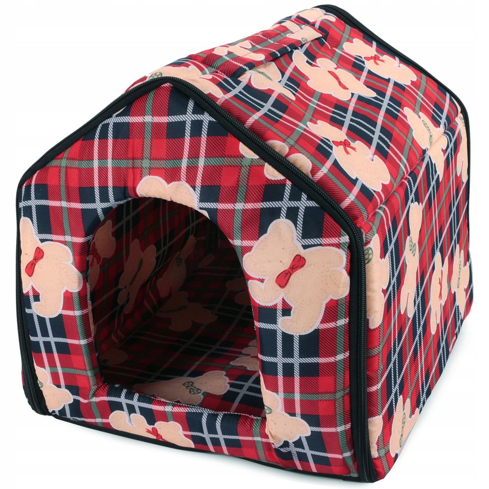 Buda domček pelech pre psa mačku búdka ohrádka L Červená 34 cm x 32 cm
