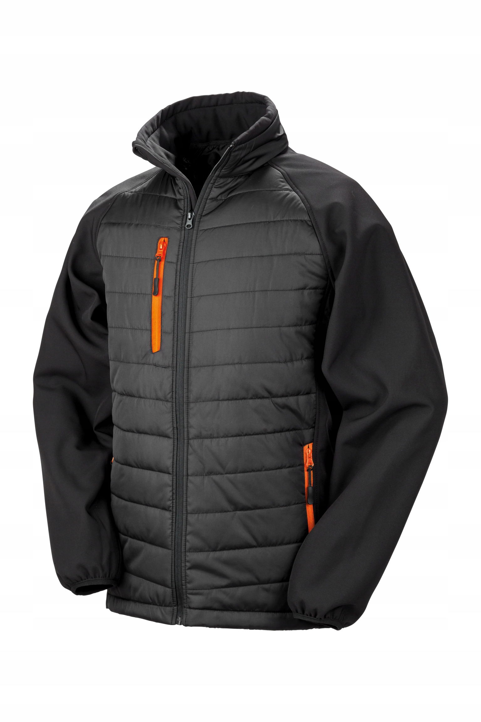 Bunda Black Compass Softshell bez kapucne Čierna/oranžová veľ. Xs