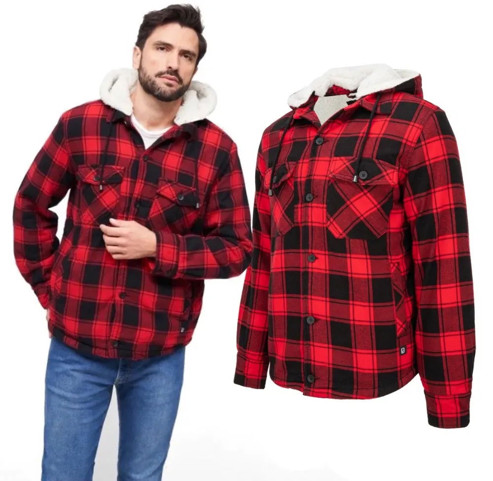 Bunda Brandit Lumber Hooded Red/Black Checkered L