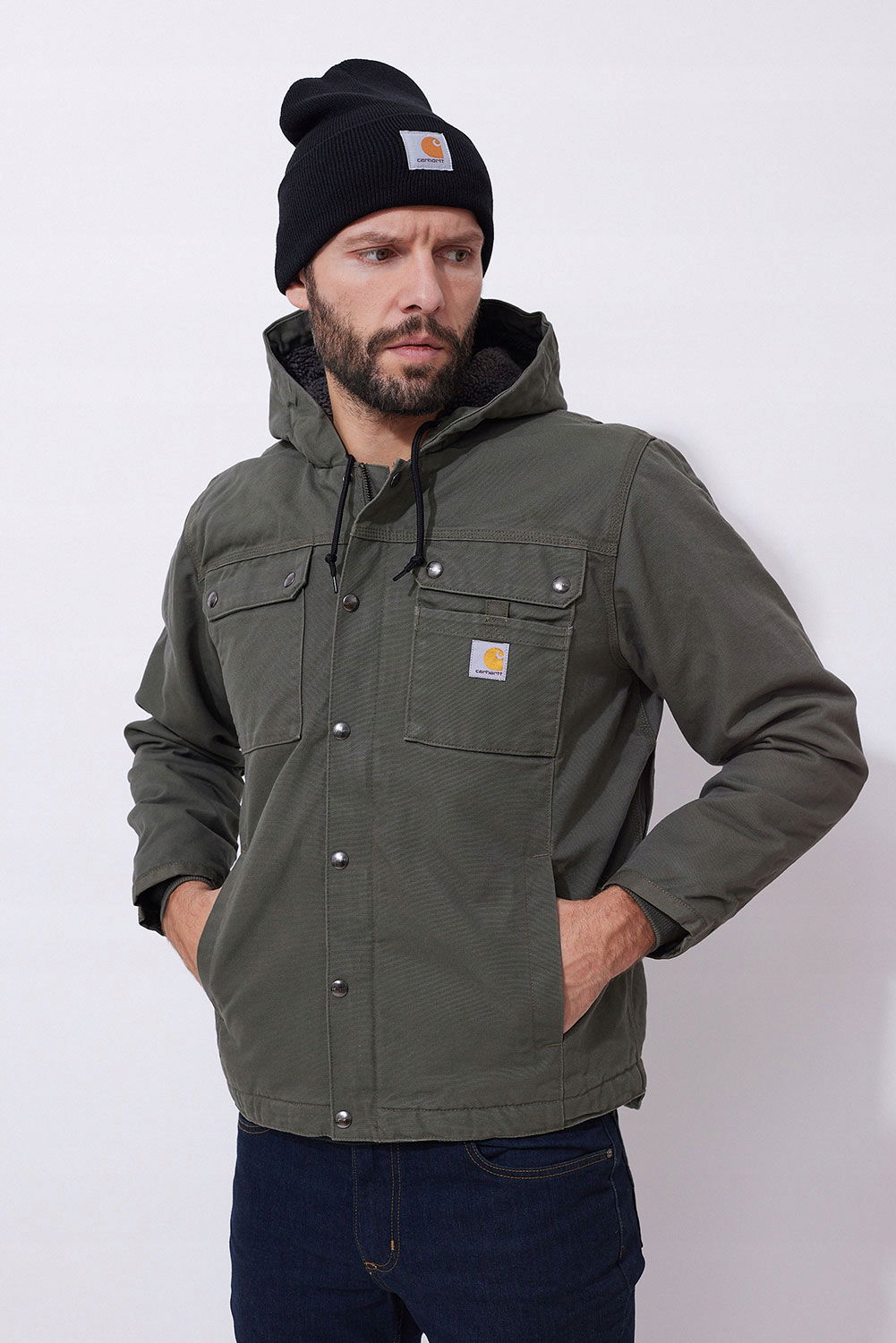 Bunda Carhartt Washed Duck Sherpa Utility