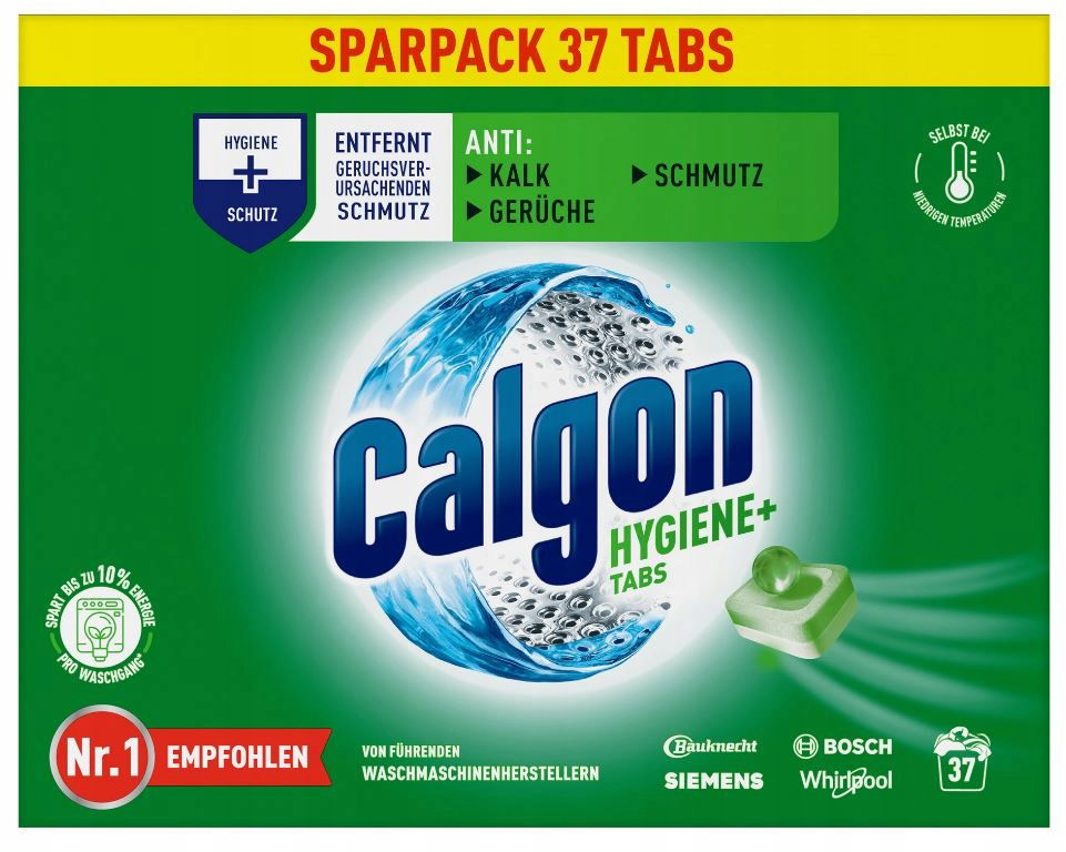 Calgon Hygiene odvápňovač práčky v tabletkách 37 kusov 481 g