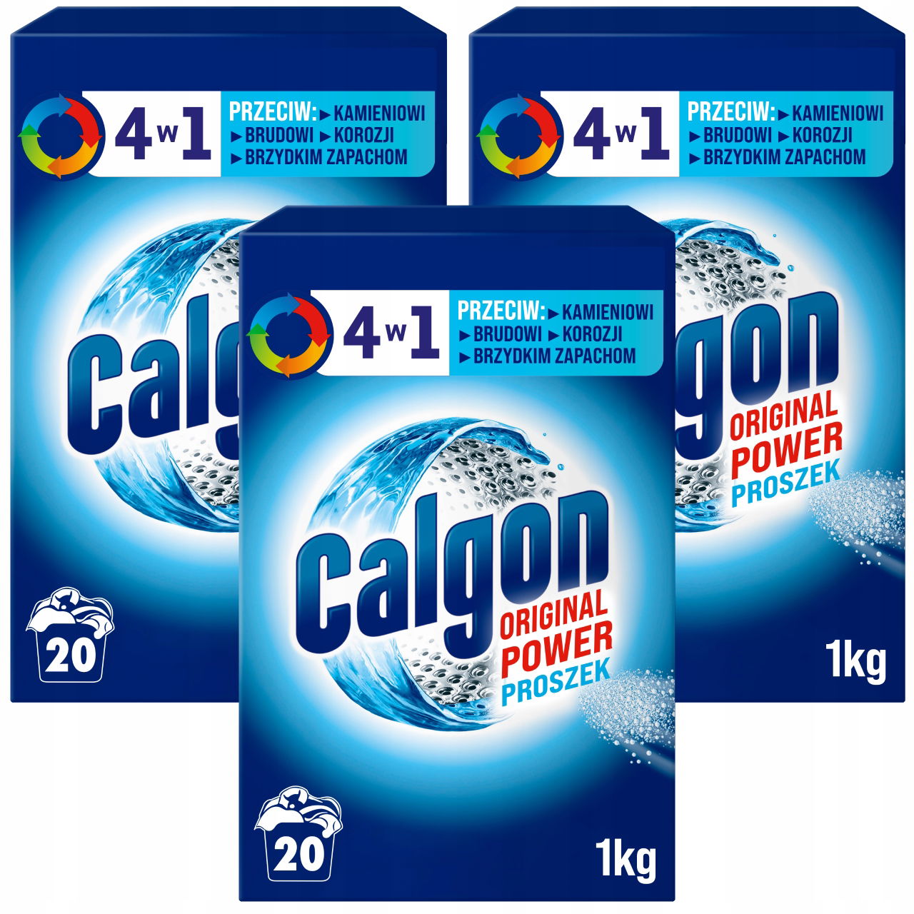 Calgon Prášok Na Ochranu Práčky 4V1 Zmäkčujúci Vodu A Odvápňovač 3X 1 Kg