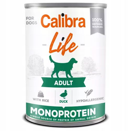 Calibra Life Monoprotein Duck & Rice vlhké krmivo pre psa s kačicou 400 g