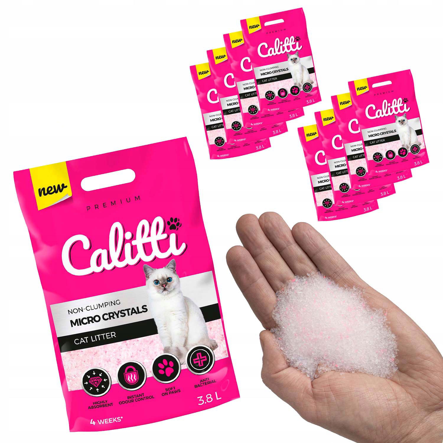 Calitti Silikónová Podstielka Micro Crystal 3,8 L 8P