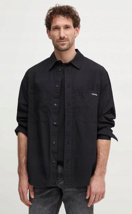 Calvin Klein Jeans Košeľa Ležérna Čierna Logo M