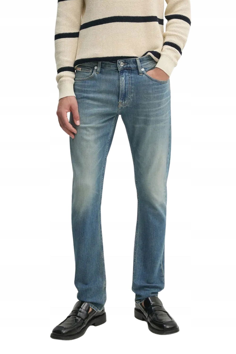 Calvin Klein Modré pánske džínsy Slim 34/34