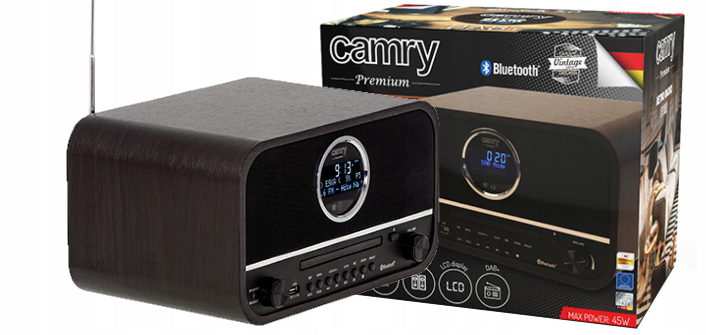 Camry Cr 1182 Retro FM/DAB+/CD/BTooth rádio drevo