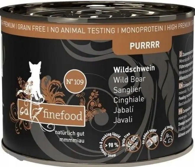 Catz finefood Purrrr No. 109 divoké 200g krmivo pre mačky 98% mäsa