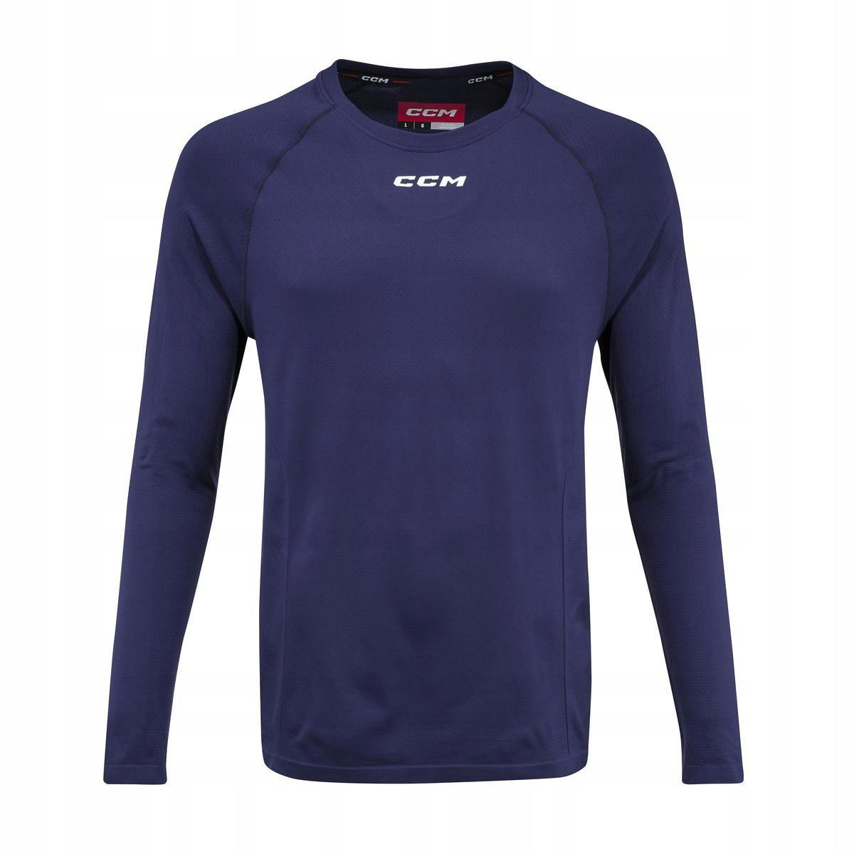 CCM Tričko s dlhým rukávom CCM Premium Training Tee Sr, tmavo modrá, Senio