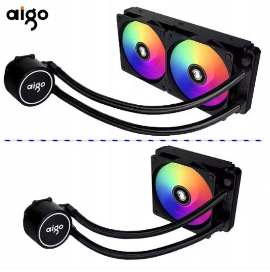 Chladič procesora Aigo ventilátor Rgb tekutý ACSE120 čierny