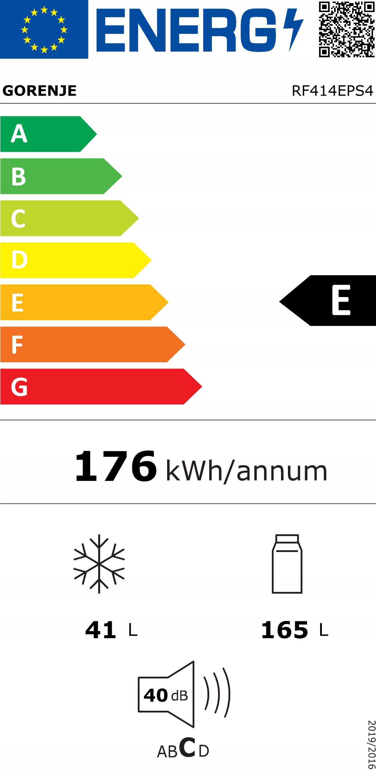 Chladnička Gorenje RF414EPS4 Energetická trieda E Voľne stojaca