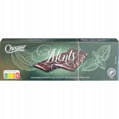 Choceur Mints čokoládky s mätovou náplňou 300 g, Nemecko (04.10.2026)
