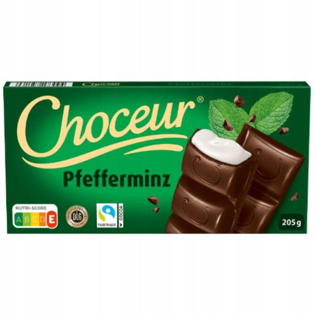 Choceur Pfefferminz čokoláda mätová 205g, Nemecko (01.09.2026)