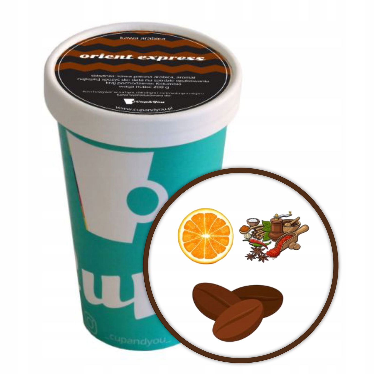 Chuťovo aromatizovaná káva Orient Express zrnková Cup&You 200 g premium