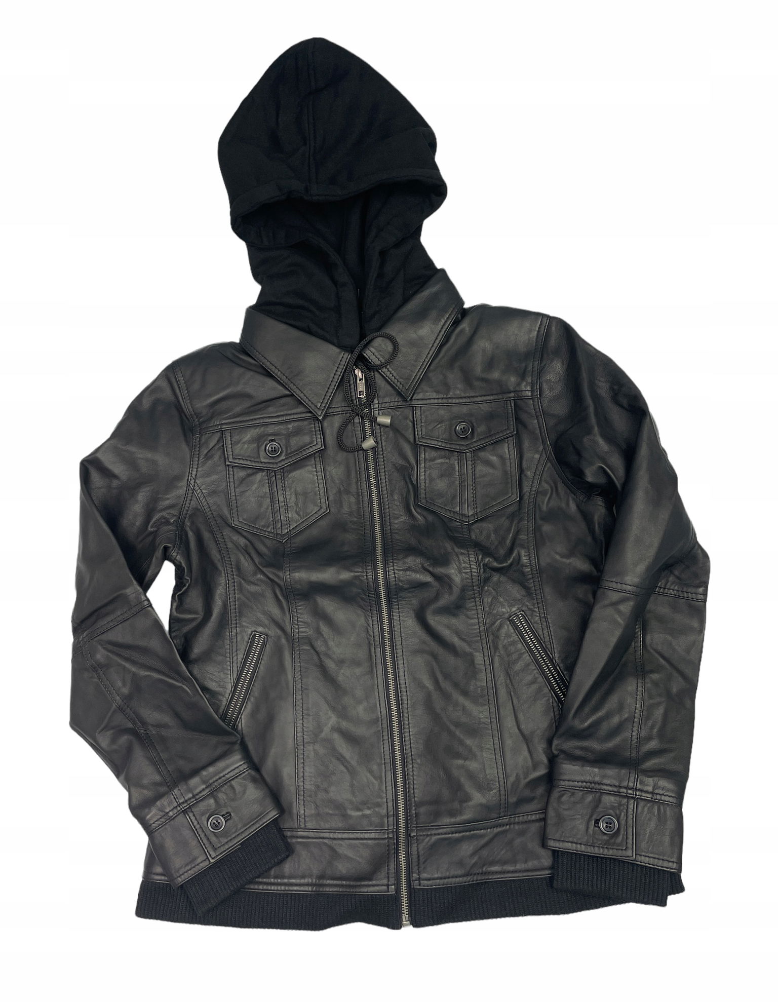 Čierna dámska kožená bunda Real Leather M