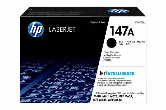 Čierny toner Hp LaserJet Enterprise M610 M611 M612 Mfp M634 147A W1470A