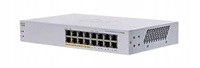 Cisco prepínač CBS110-16PP, 16xGbE RJ45, bezventilátorový, PoE, 64W Refresh