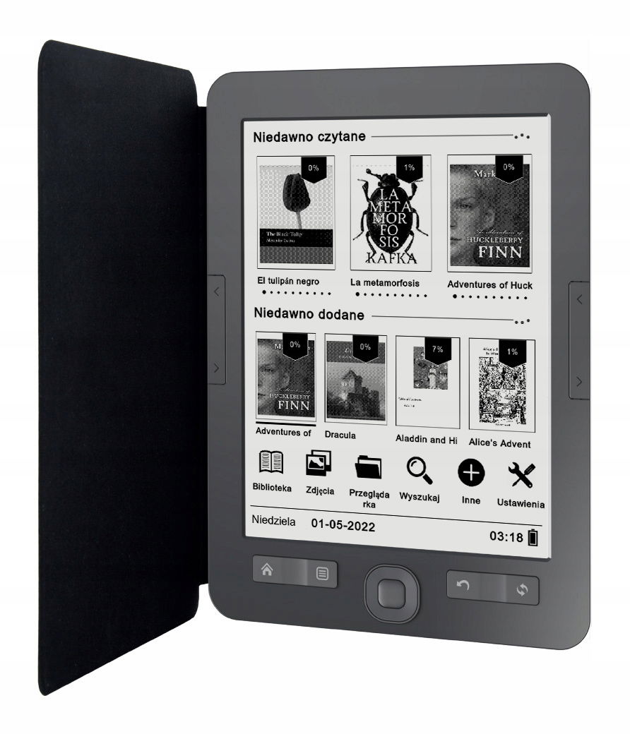 Čítačka Bemi Cognita+ 4 Gb 6" obrazovka Carta eink s krytom šedá