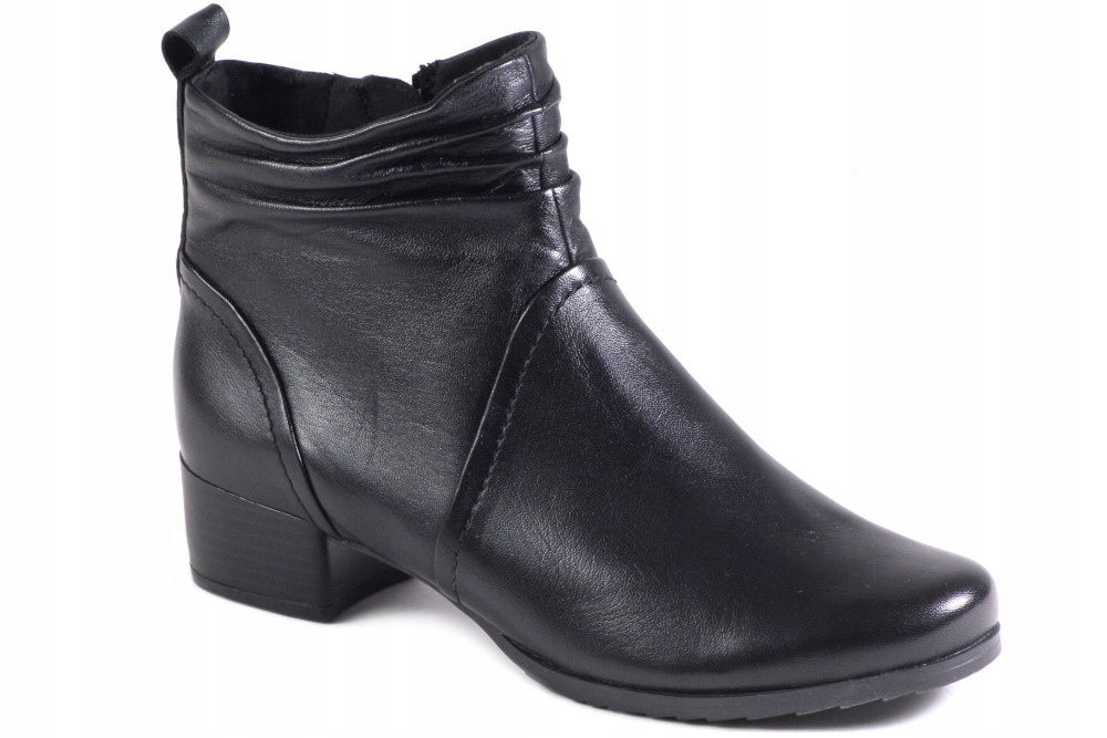 Čižmy Caprice 25358-41 022 Čierne Nappa Kožené Topánky