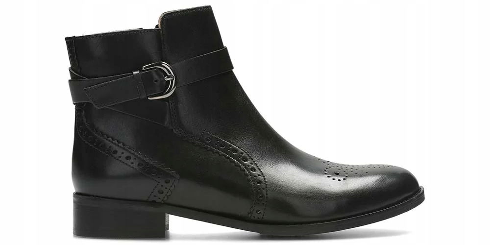 Clarks Dámske čižmy Netley Olivia brogsy veľkosť 36 čierne kožené