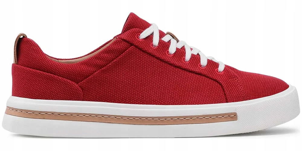 Clarks Dámske tenisky Un Maui Lace veľkosť 35,5 Červené textilné