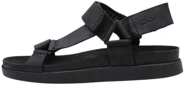 Clarks Kožené Sandále Na Suchý Zips Čierne Na Leto 41 2EA